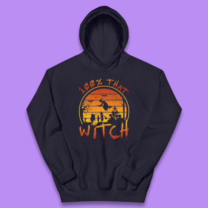 100% That Witch Halloween Kids Hoodie