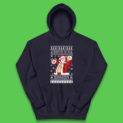 Santa is A Saxon Christmas Kids Hoodie