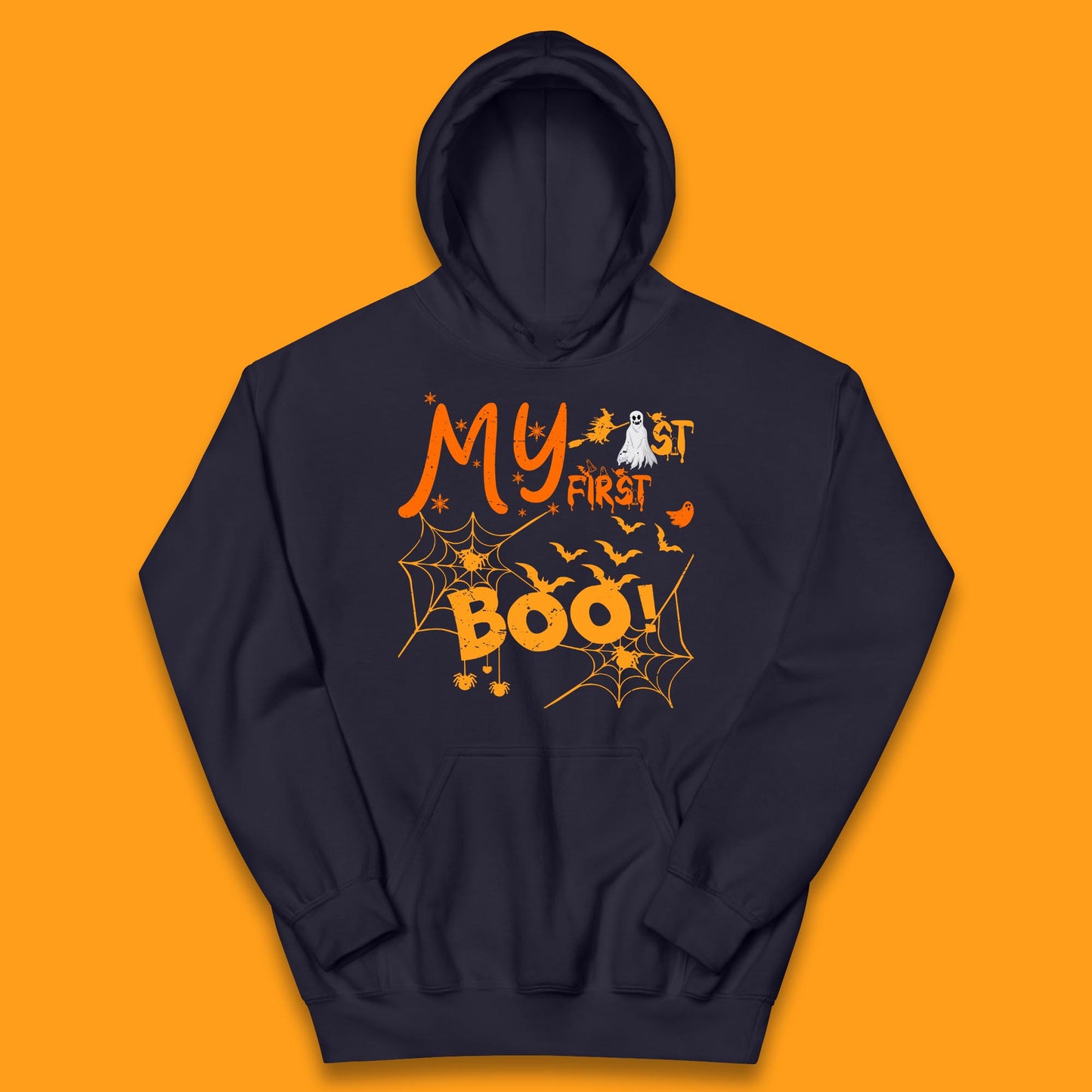 My First Boo Halloween Funny Boo Ghost Spooky Vibes Kids Hoodie