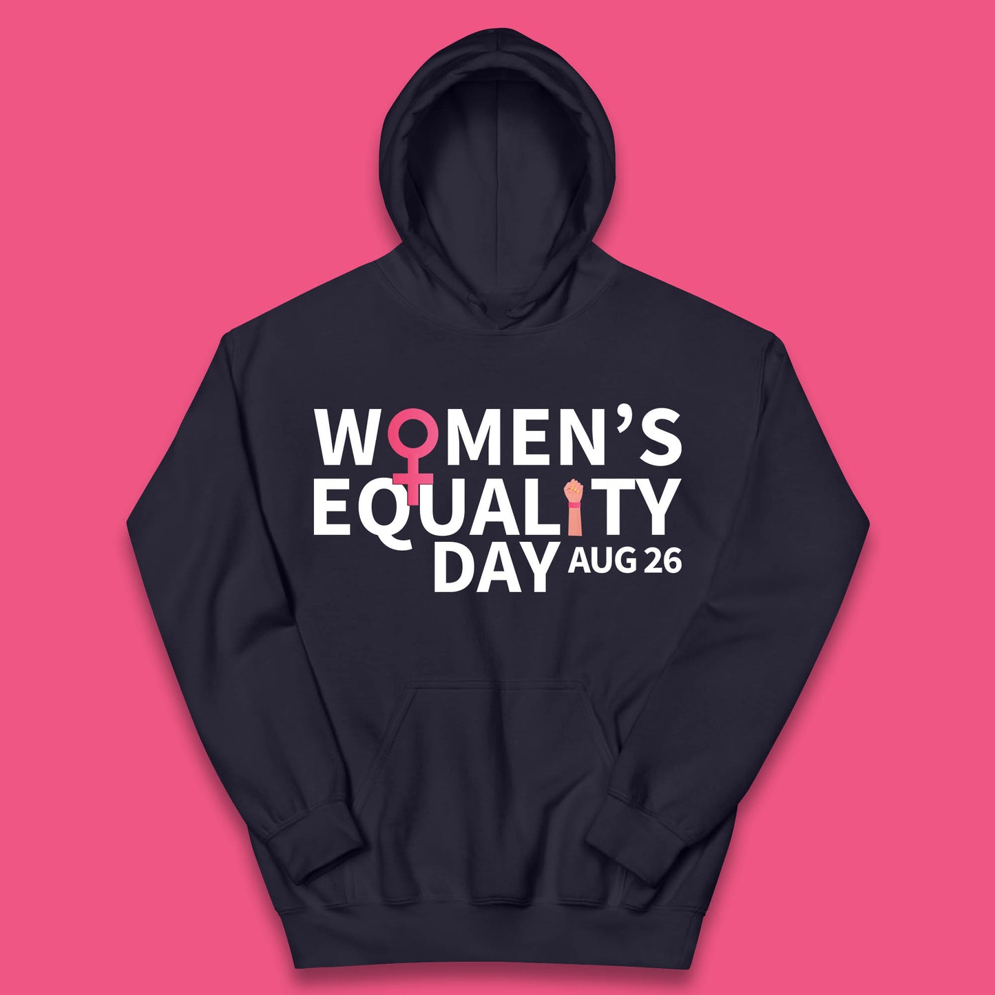 Women Equality Day Aug 26th Girls Power Female Support Women Rights Empowerment Kids Hoodie