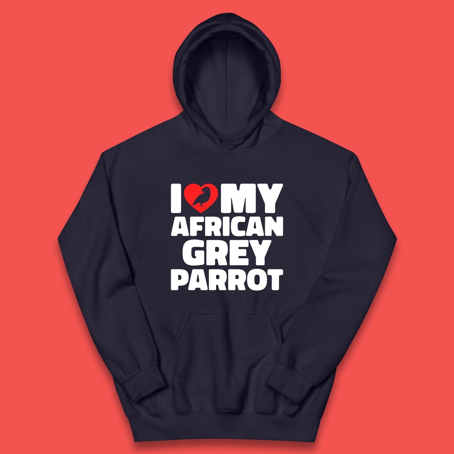 I Love My African Grey Parrot Pet Bird Lovers Parrot Lovers Kids Hoodie