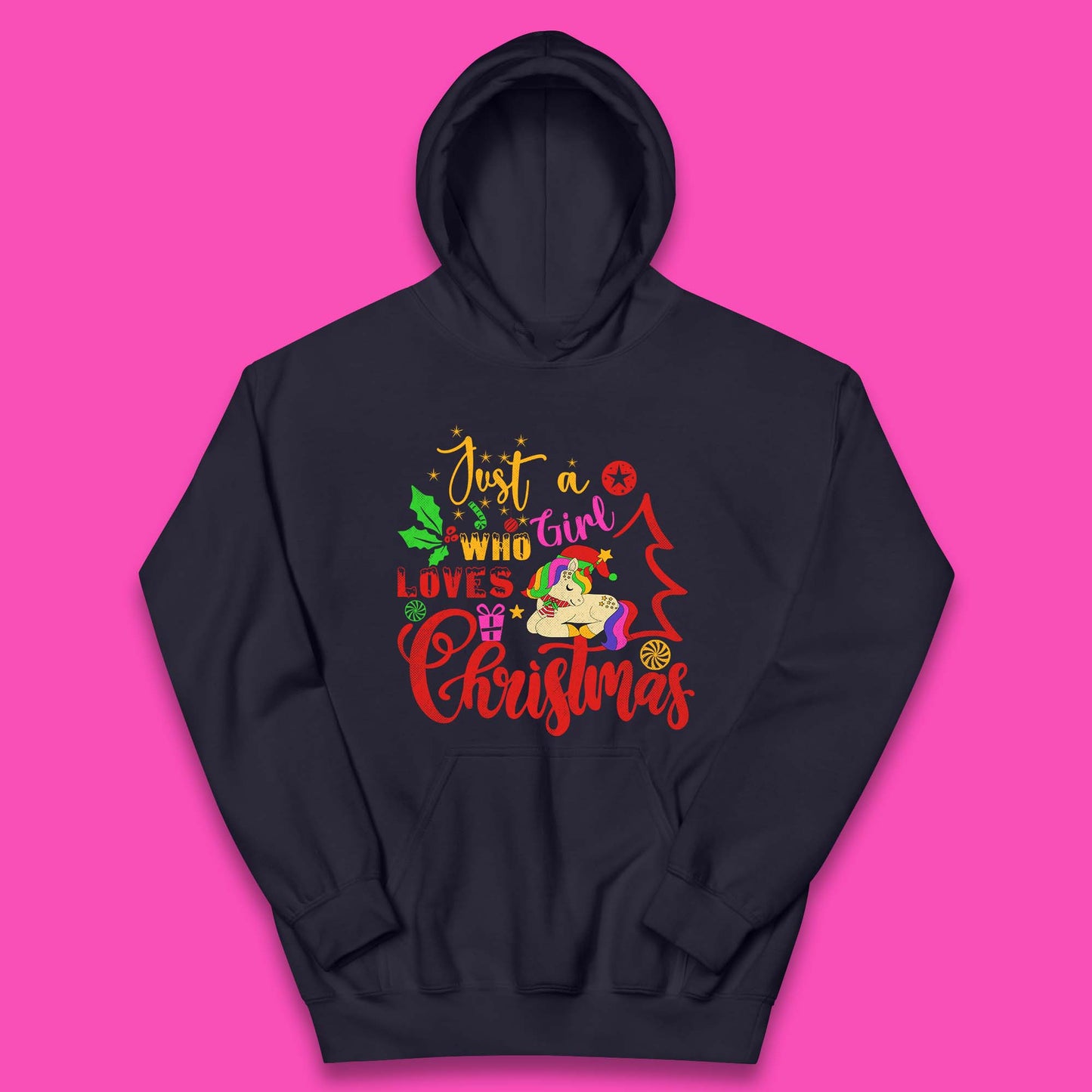 Unicorn Christmas Kids Hoodie
