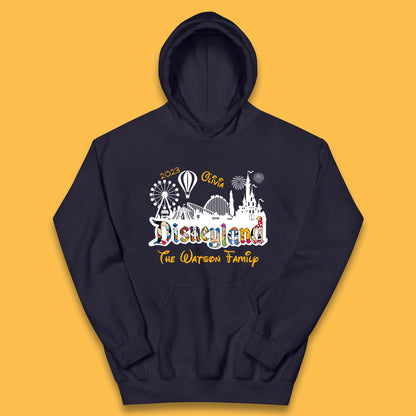 Personalised Disneyland Family Vacation Your Name Disneyland Castle Disneyworld Trip Kids Hoodie