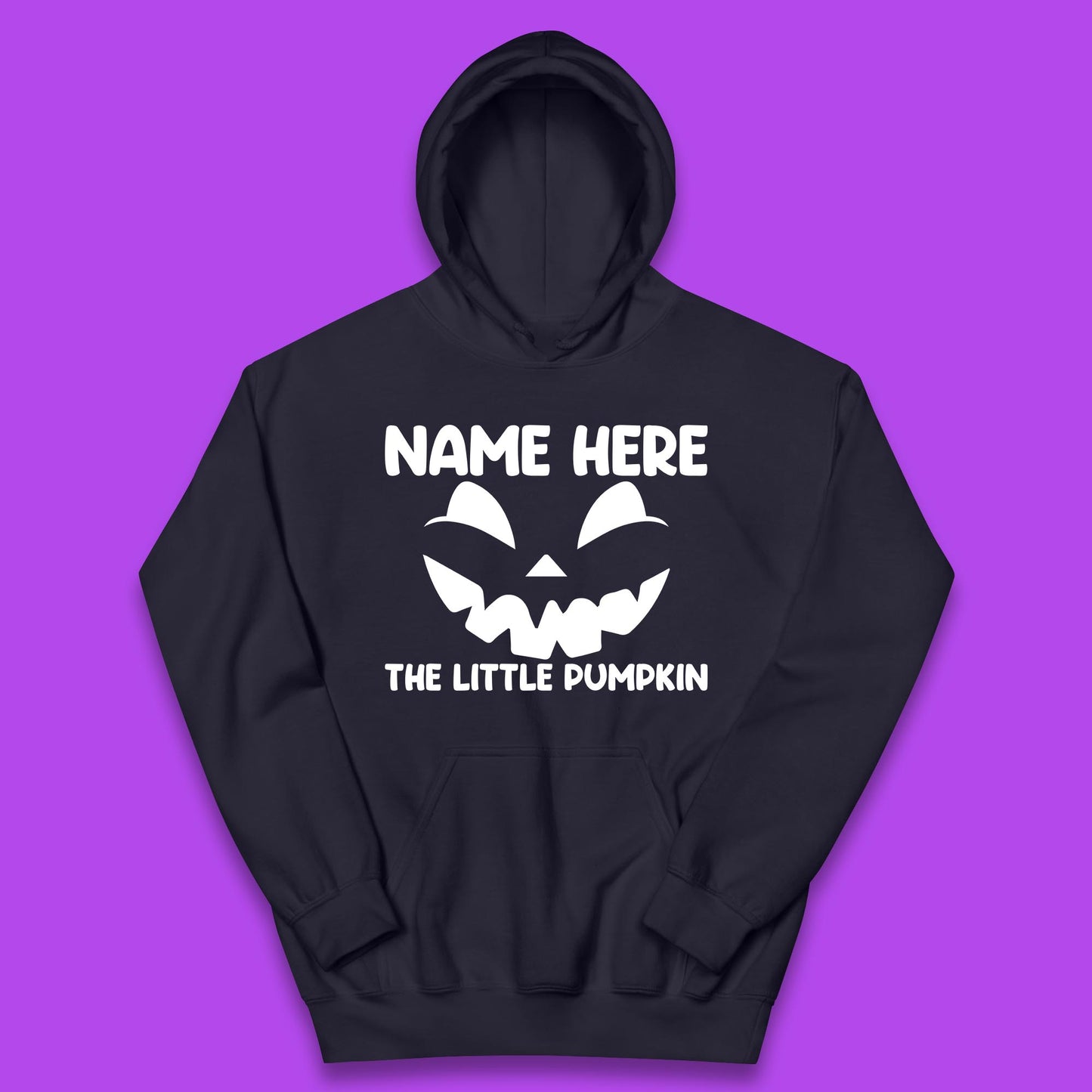 Personalised Your Name Here The Little Pumpkin Jack O Lantern Scary Spooky Face Kids Hoodie