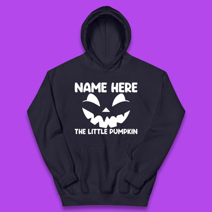 Personalised Your Name Here The Little Pumpkin Jack O Lantern Scary Spooky Face Kids Hoodie