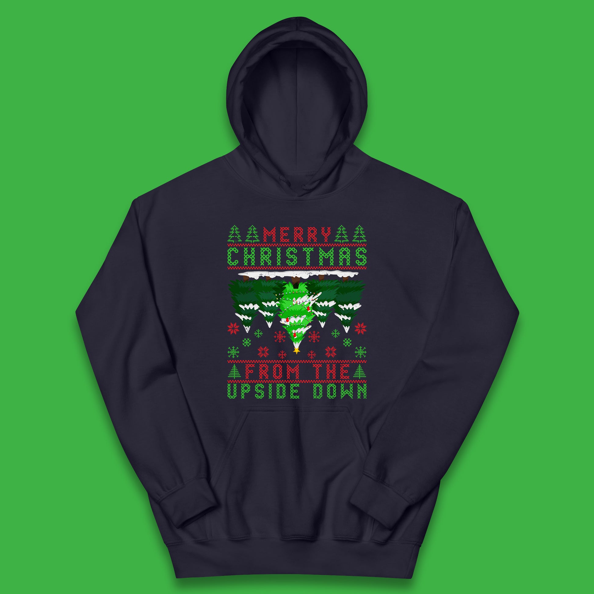 merry christmas from the upside down tree hoodie