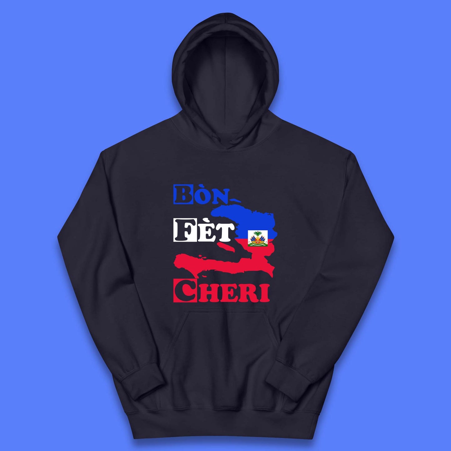 Bon Fet Cheri Haiti Map Kids Hoodie