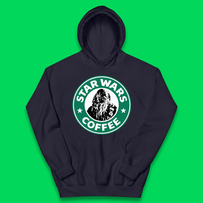 Chewbacca Star Wars Coffee Sci-fi Action Adventure Movie Character Starbucks Coffee Spoof 46th Anniversary Kids Hoodie