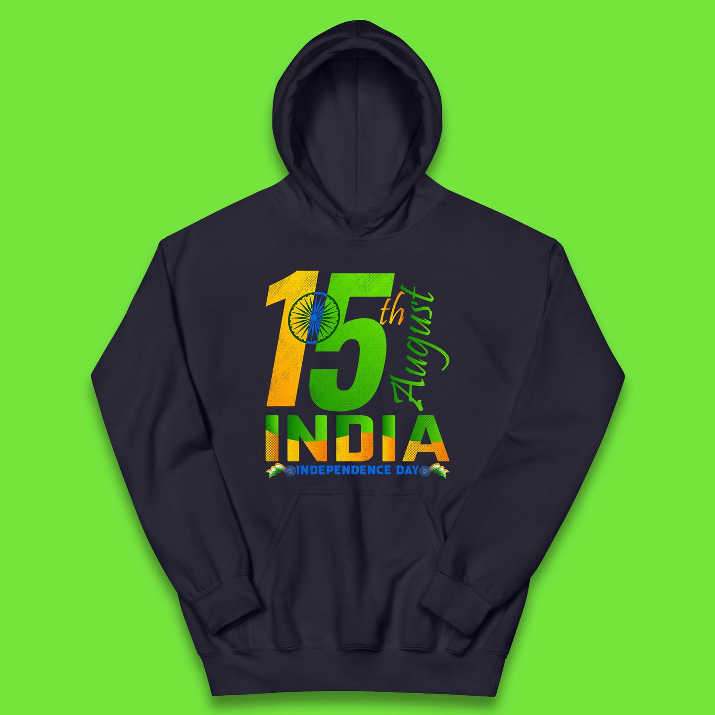 15th August India Independence Day Patriotic Indian Flag Indian Pride Kids Hoodie
