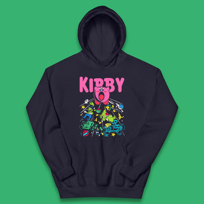Kirby Consume Karting Mario Kart Ghost Band Heavy Metal Kirby Retro Gaming Kids Hoodie