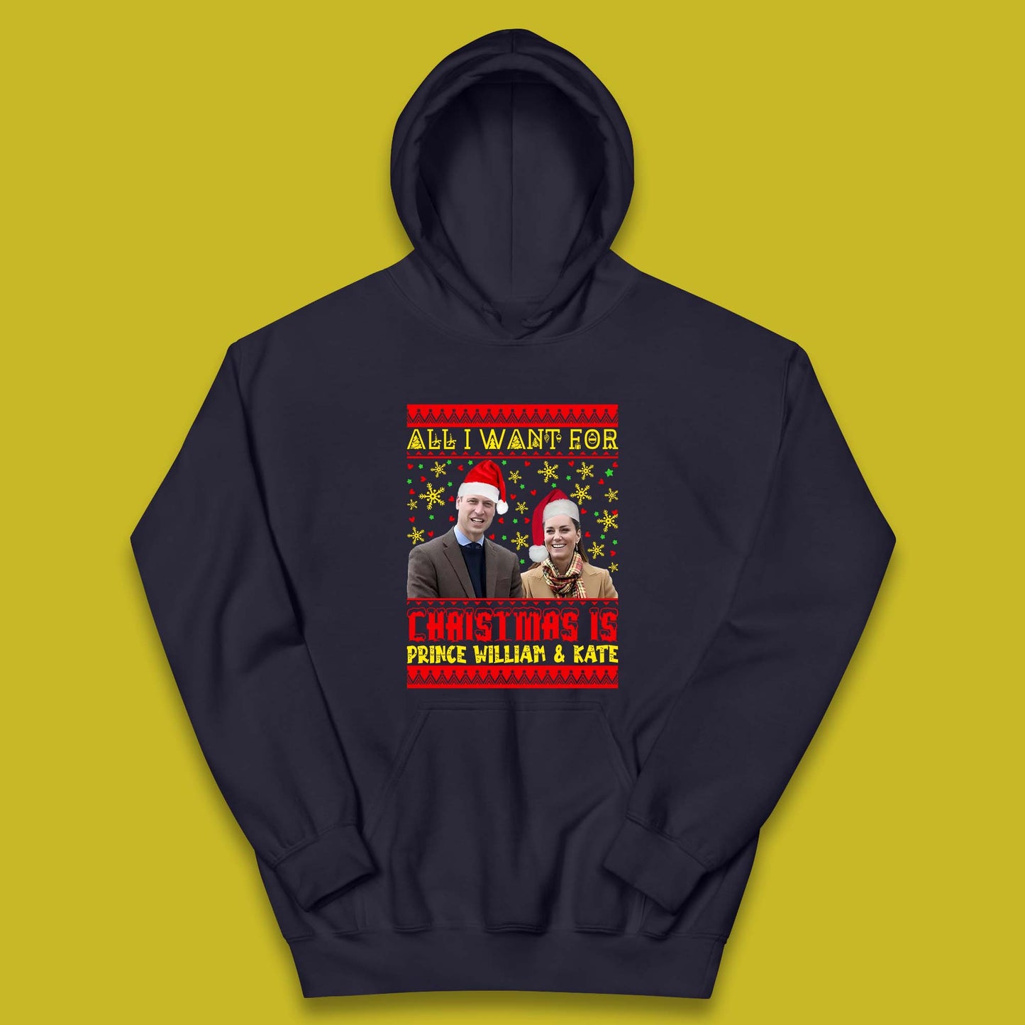 Prince William & Kate Christmas Kids Hoodie