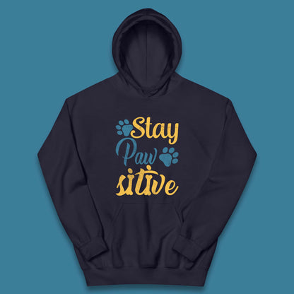 Stay Pawsitive Kids Hoodie