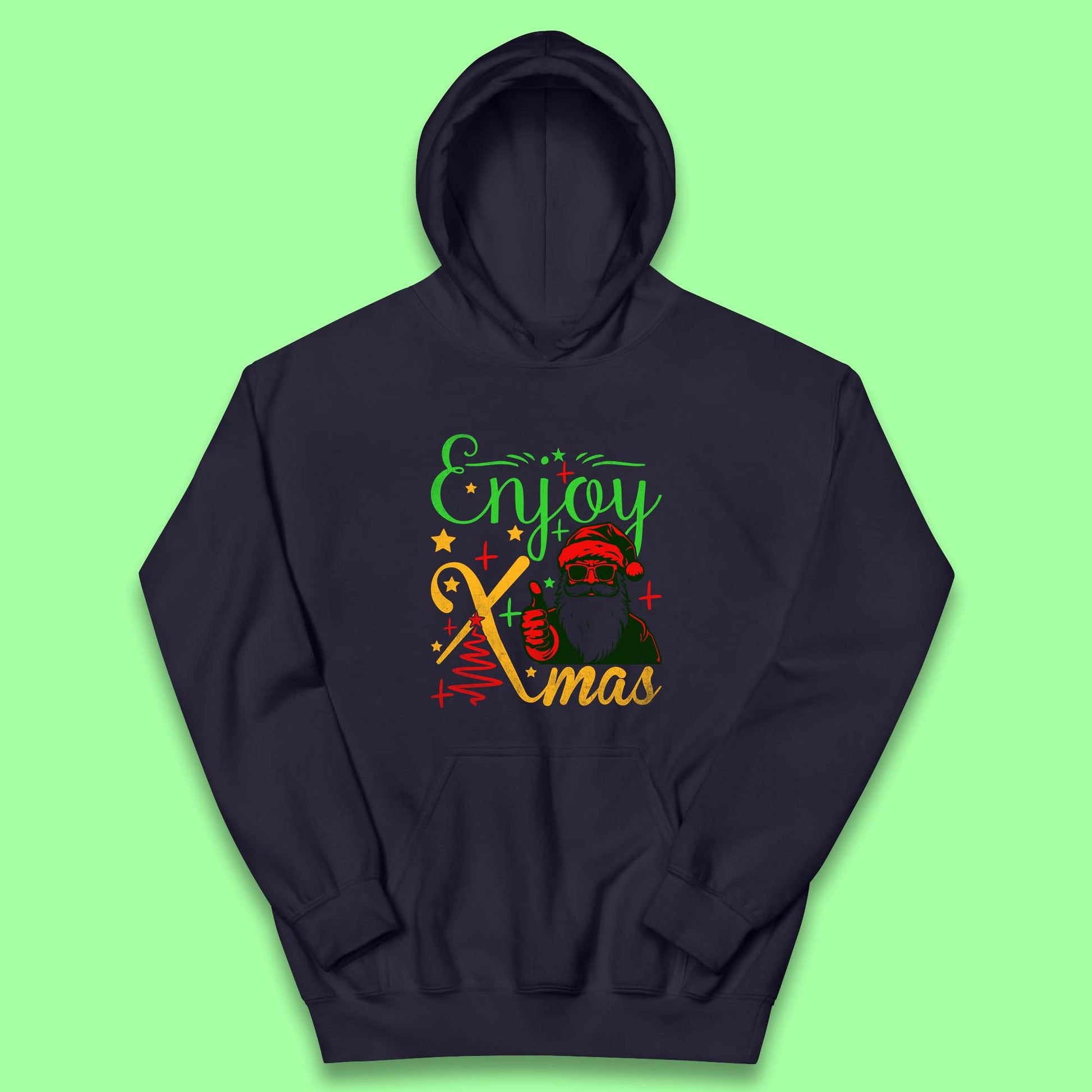 santa claus thumbs up christmas hoodie