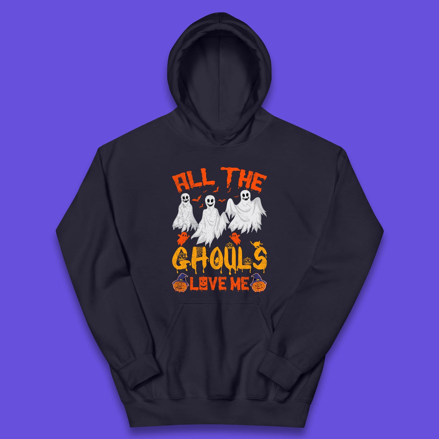 All The Ghouls Love Me Halloween Funny Horror Spooky Boo Ghost Kids Hoodie