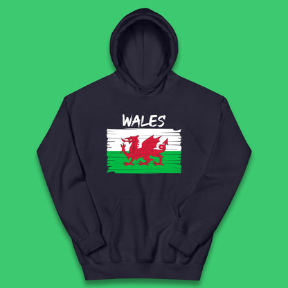 Welsh Dragon Flag Of Wales Saint Welsh Sant Dewi St. David's Day Dragon Flag Kids Hoodie