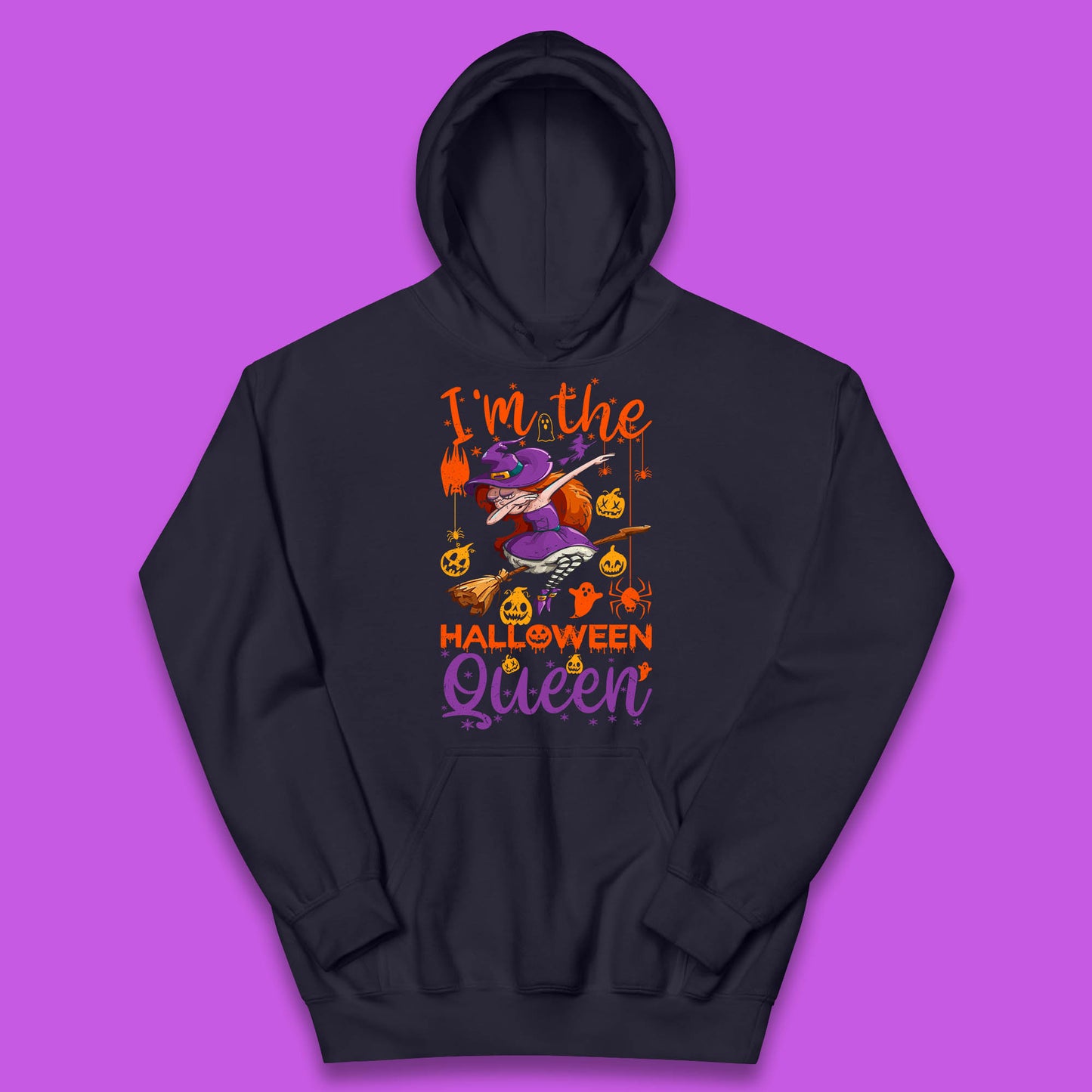 I'm The Halloween Queen Dabbing Witch Pumpkin Season Funny Dab Dance Witch Kids Hoodie