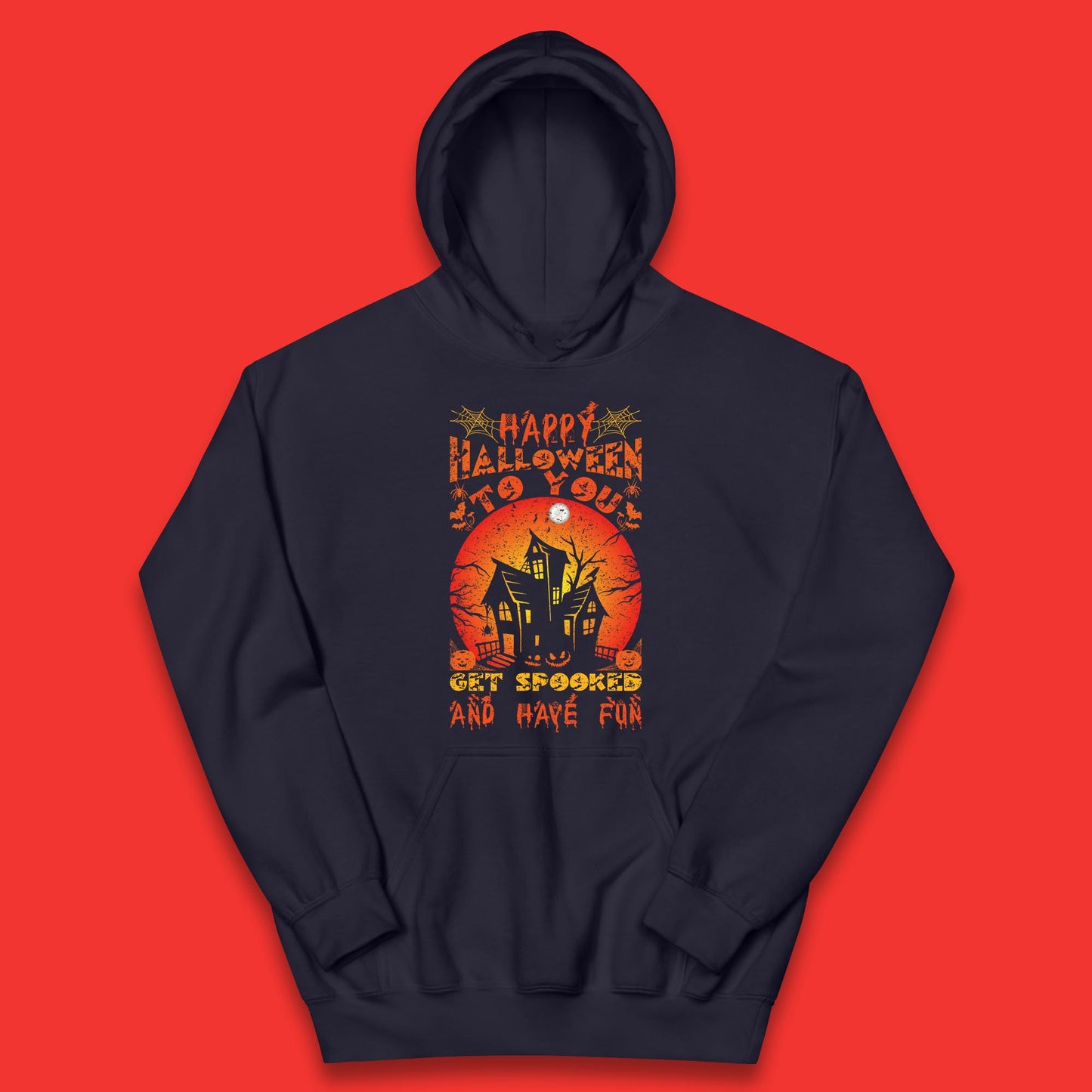 Happy Halloween To You Get Spooked And Have Fun Halloween Horror Hunted House Kids Hoodie