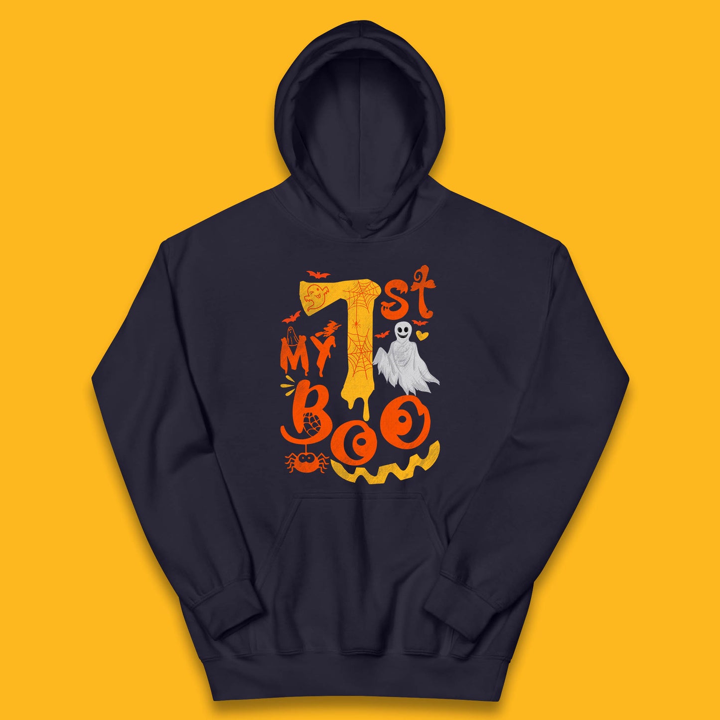 My 1st Boo Halloween Horror Scary Boo Ghost Creepy Spooky Season Kids Hoodie