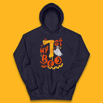My 1st Boo Halloween Horror Scary Boo Ghost Creepy Spooky Season Kids Hoodie