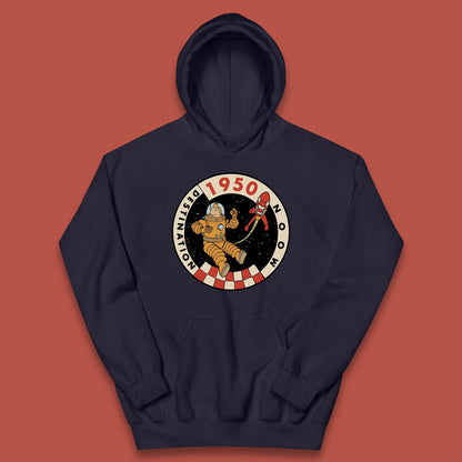 Destination Moon 1950 Astronaut Tintin The Lunar Rocket Retro Comic Space Adventure Kids Hoodie