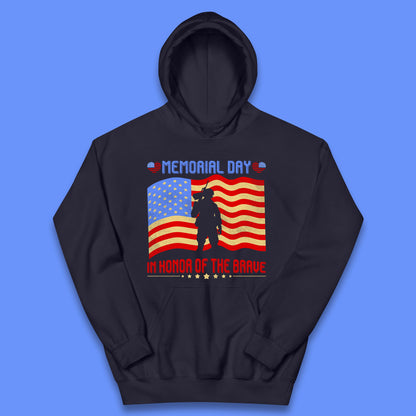 Memorial Day In Honor Of The Brave Heroes Military Soldiers Armed Forces Supporter Kids Hoodie