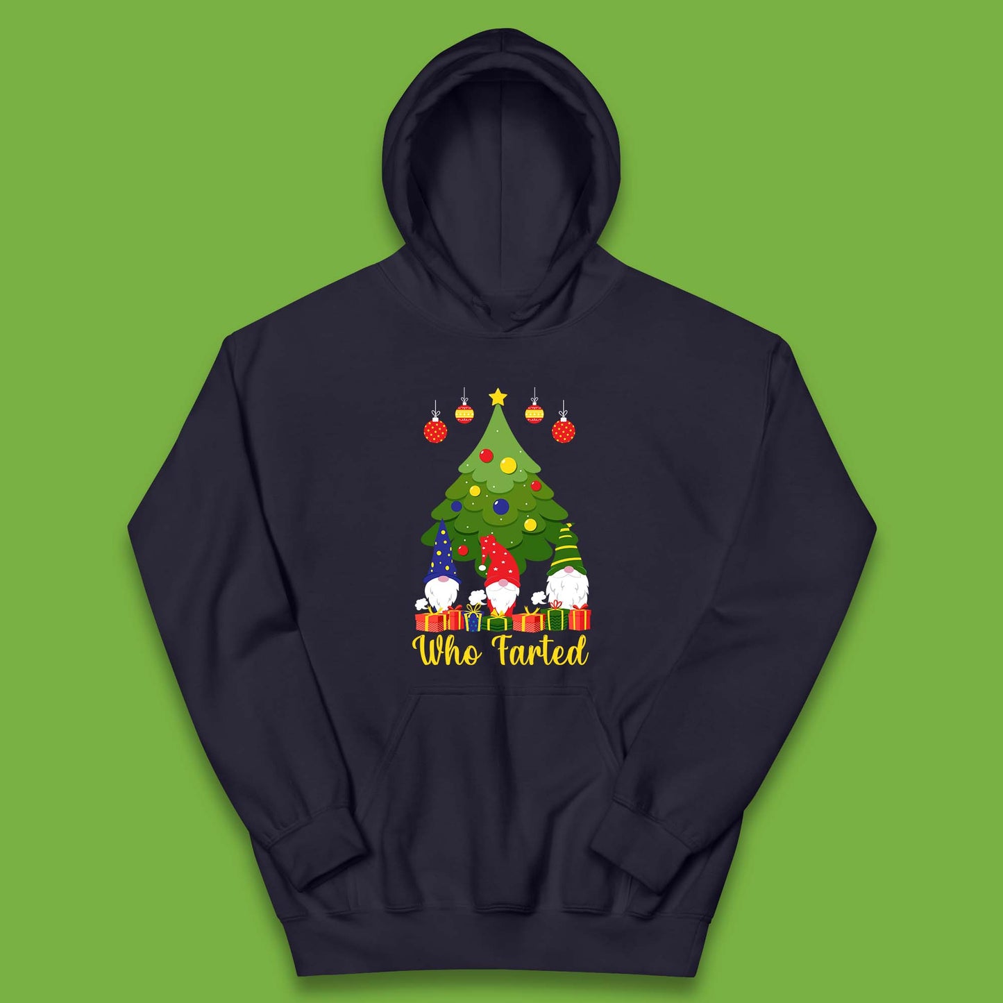 who farted christmas gnomes funny hoodie