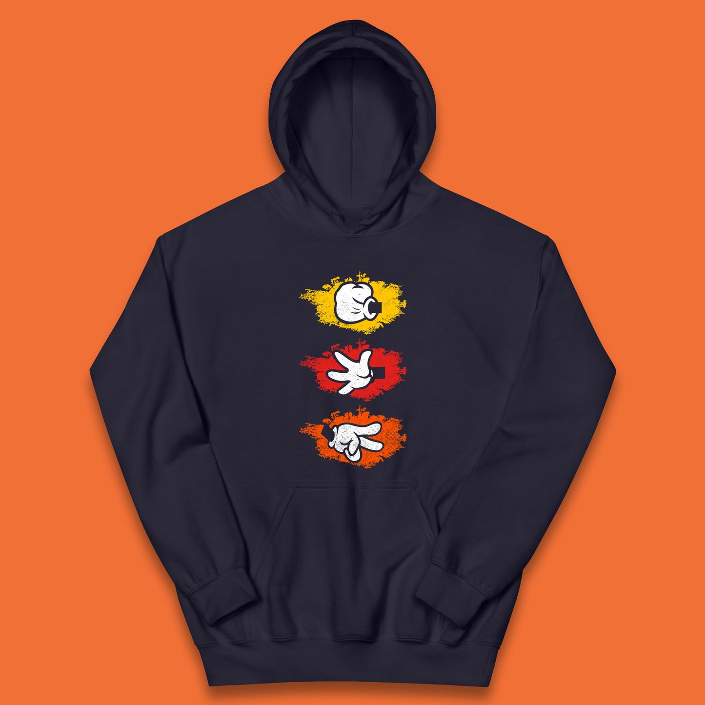 Cartoon Hands Rock Paper Scissor Hand Game Disney Mickey Mouse Minnie Mouse Hands Kids Hoodie