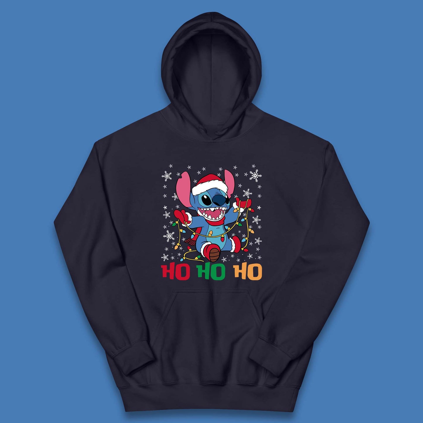 Happy Santa Stitch Christmas Kids Hoodie
