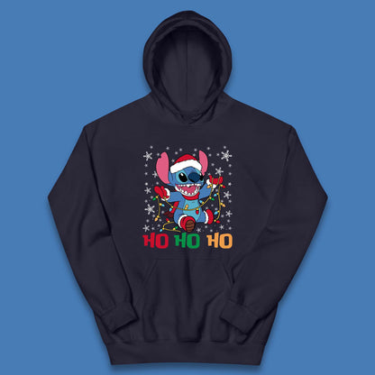 Happy Santa Stitch Christmas Kids Hoodie