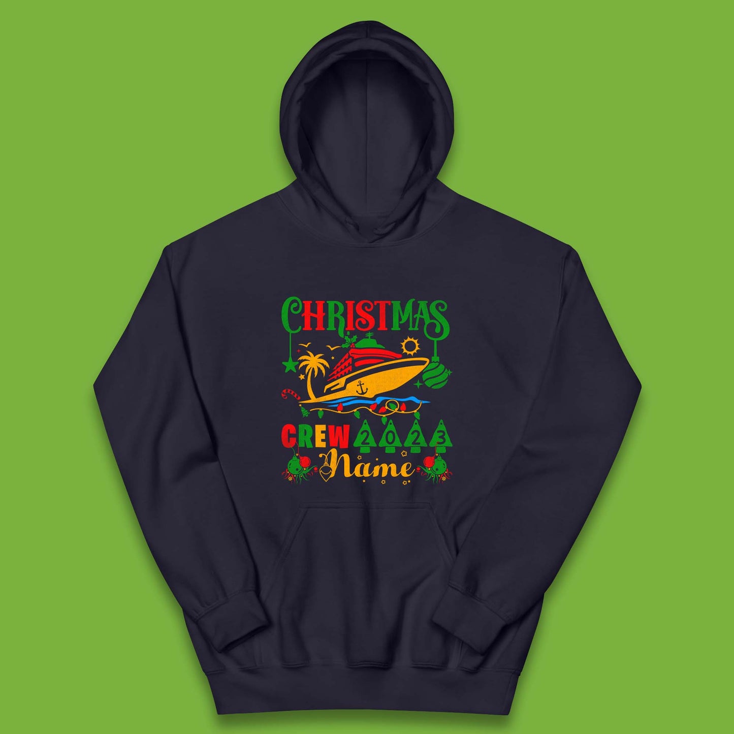 Personalised Cruise Crew Christmas Kids Hoodie