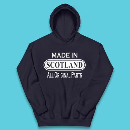 Made In Scotland All Original Parts Vintage Retro Birthday Country In United Kingdom UK Constituent Country Gift Kids Hoodie