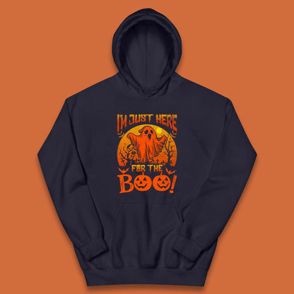 I'm Here For The Boo Halloween Horror Scary Boo Ghost Spooky Season Kids Hoodie