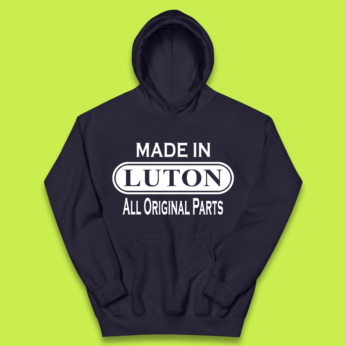 Made In Luton All Original Parts Vintage Retro Birthday Town In Bedfordshire, England Gift Kids Hoodie