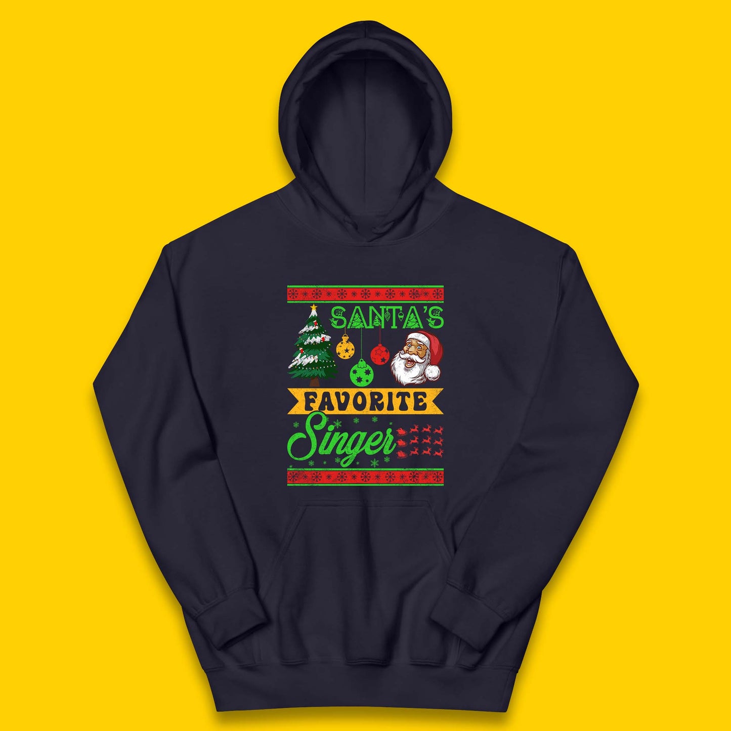 Santa's Favorite Singer Christmas Kids Hoodie