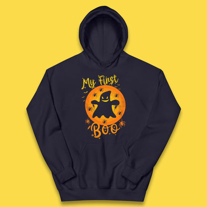 My First Boo Halloween Funny Boo Ghost Horror Scary Creepy Season Kids Hoodie
