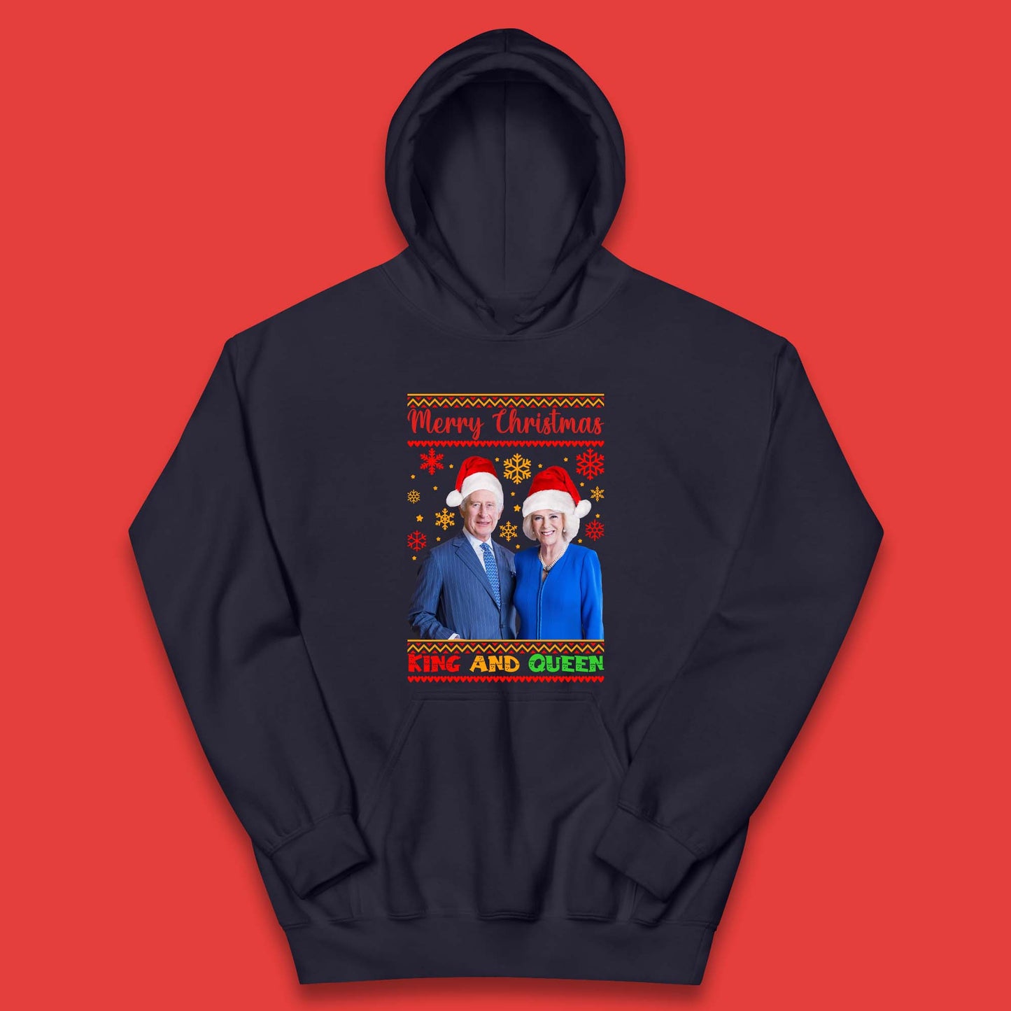 King And Queen Christmas Kids Hoodie
