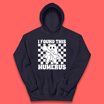 I Found This Humerus Halloween Bone Joke Funny Ghost Halloween Costume Kids Hoodie