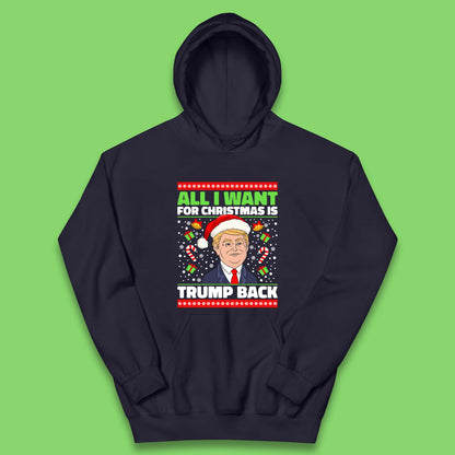 Trump Back Christmas Kids Hoodie