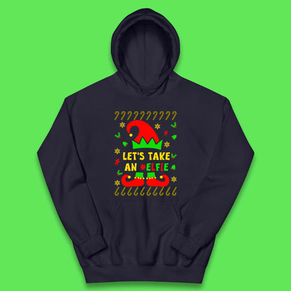 Let's Take An Elfie Christmas Kids Hoodie