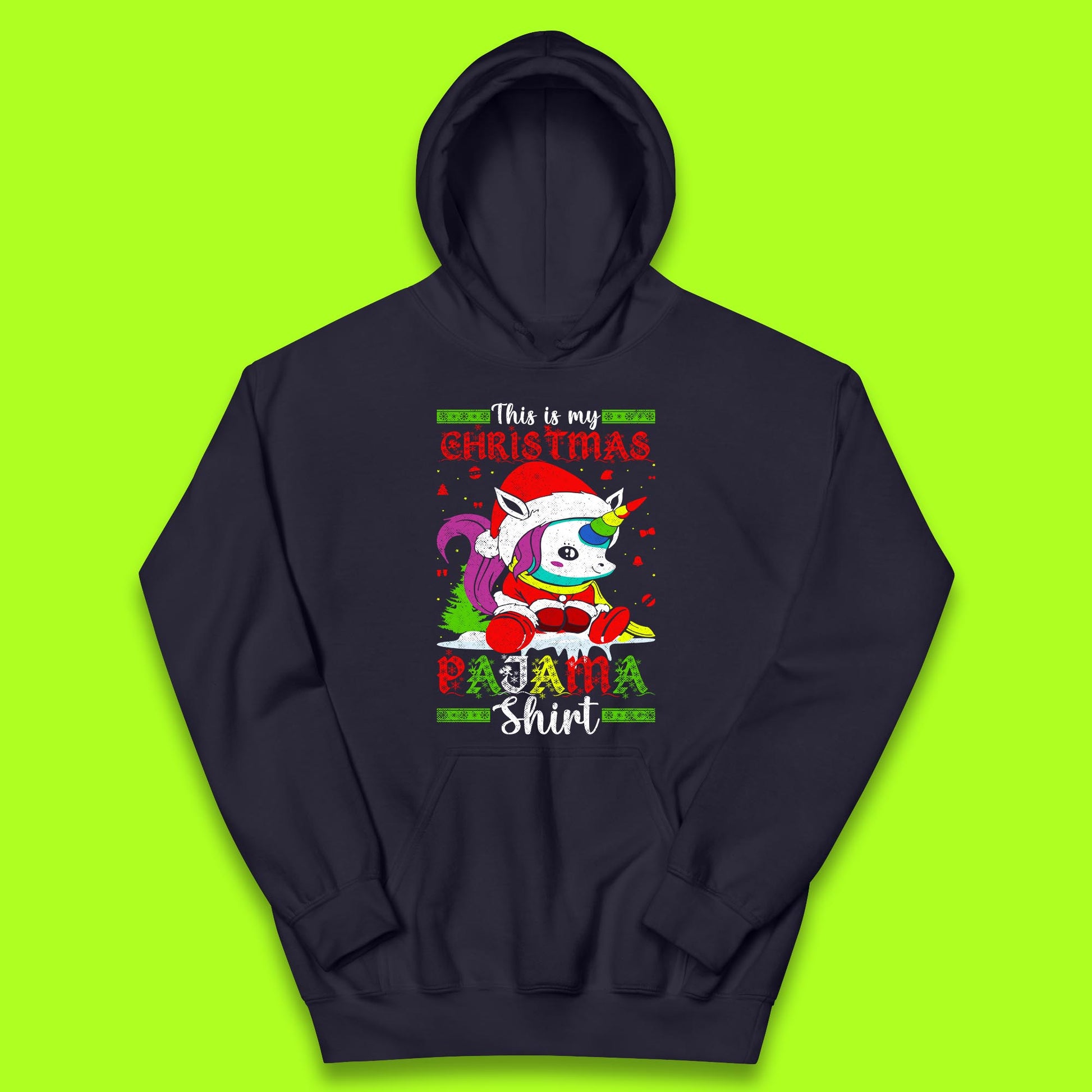 christmas unicorn santa costume hoodie