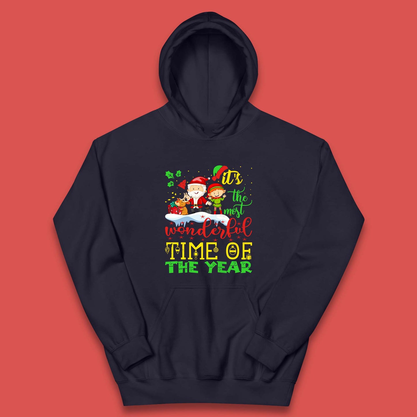 santa reindeer and elf hoodie