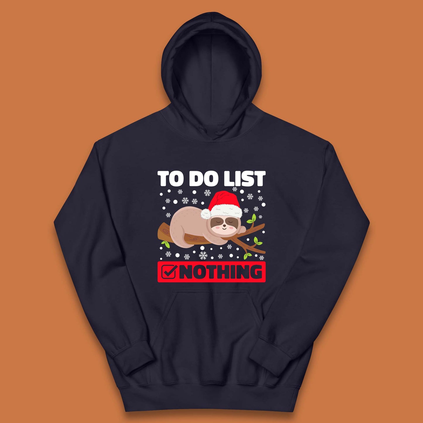Lazy Sloth To Do List Christmas Kids Hoodie