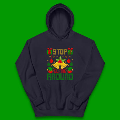 christmas stop elfing around hoodie