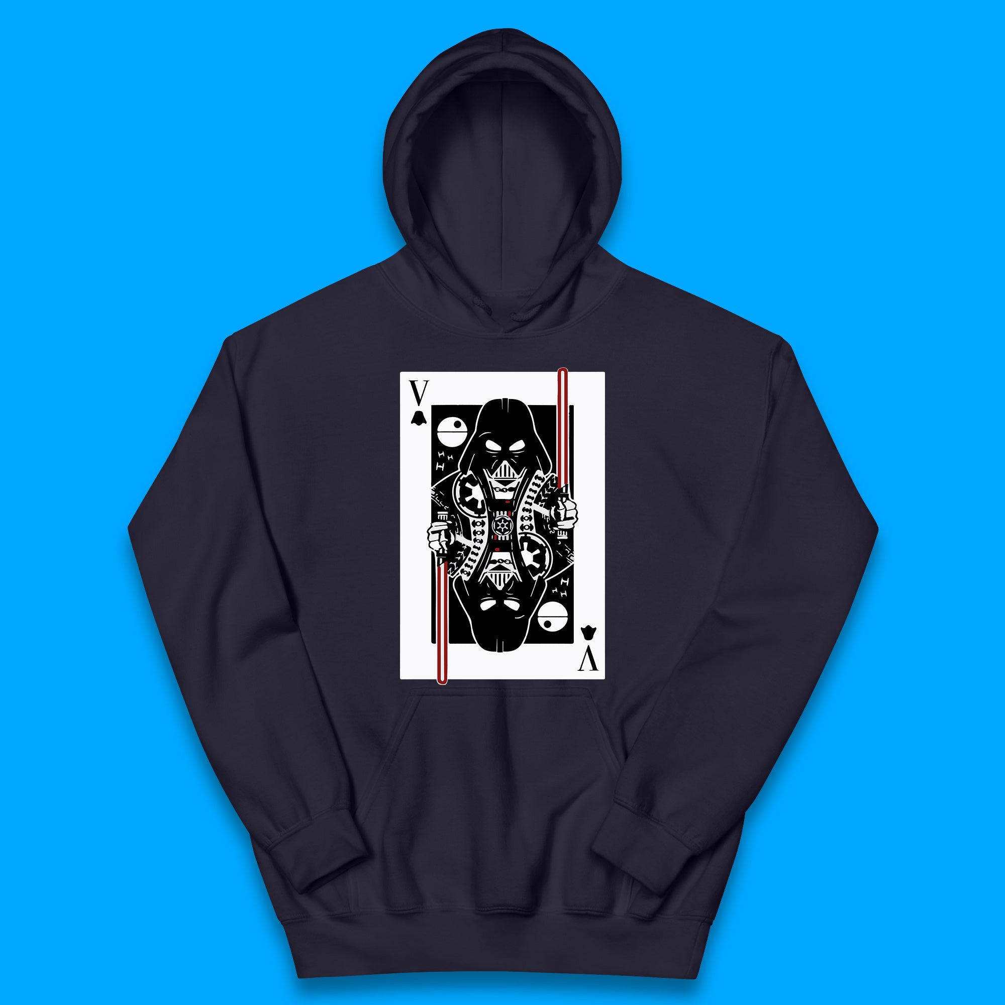 Star Wars Fictional Character Darth Vader Playing Card Vader King Card Sci-fi Action Adventure Movie 46th Anniversary Kids Hoodie