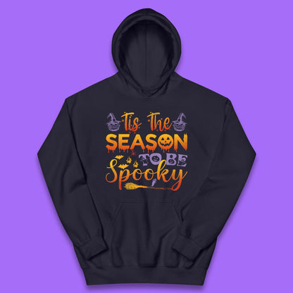 Tis The Season To Be Spooky Halloween Creepy Season Kids Hoodie