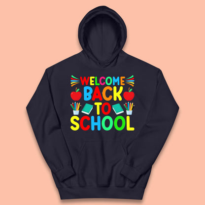 Welcome Back To School Happy First Day Of School Western School Kids Hoodie