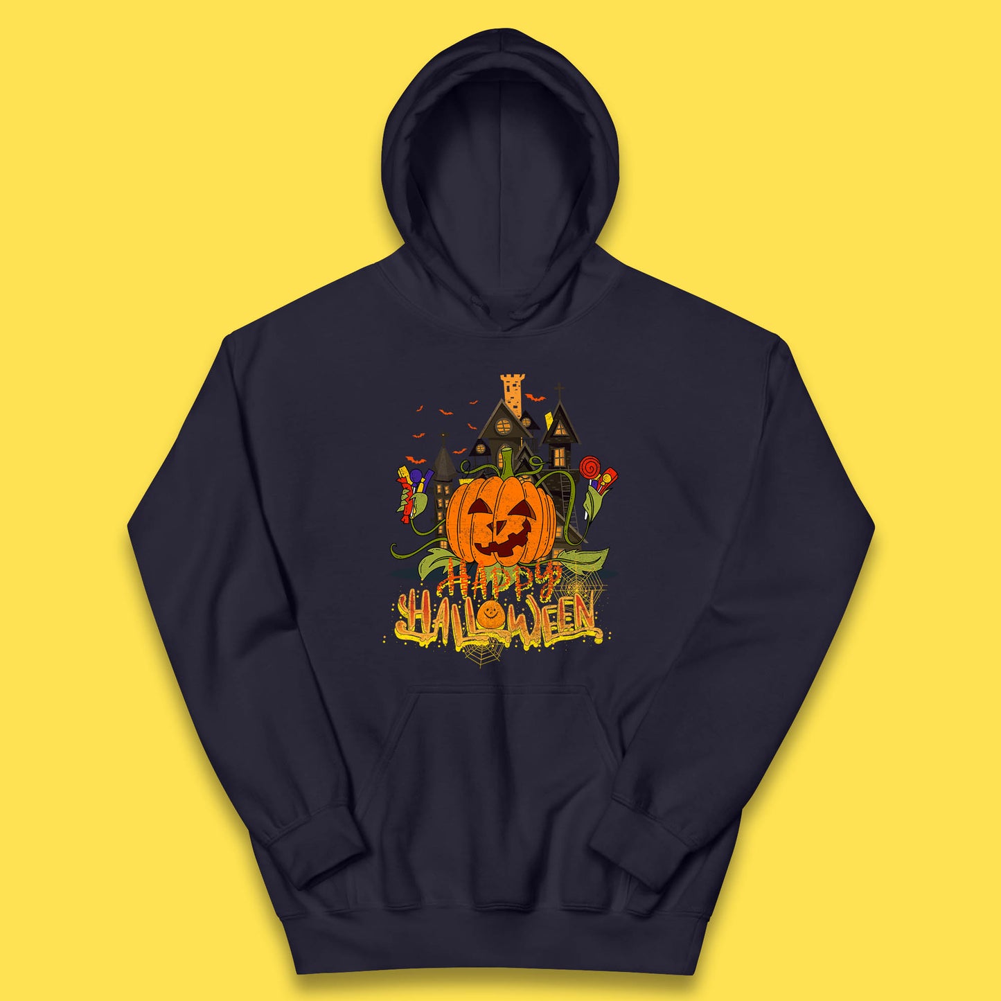Happy Halloween Spooky Haunted House Halloween Pumpkin Horror Scary Jack-o-lantern Kids Hoodie