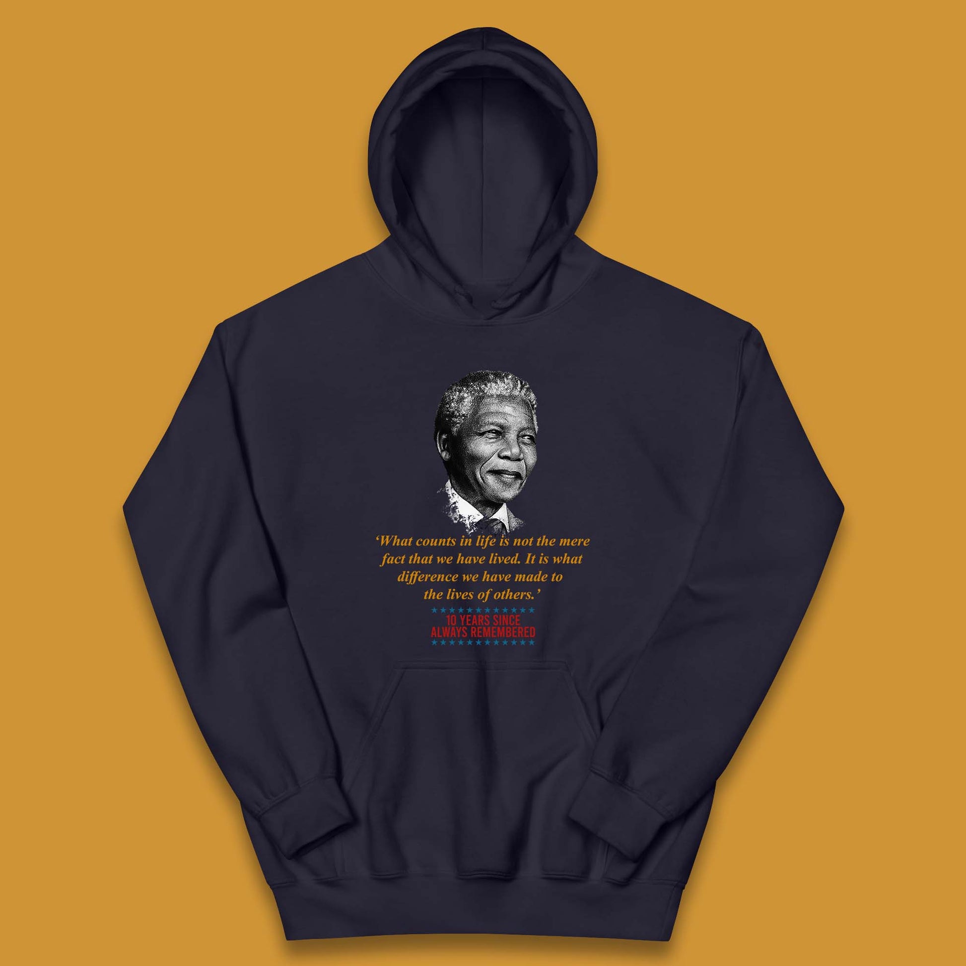 10 Years Since Always Remember Nelson Mandela  Kids Hoodie