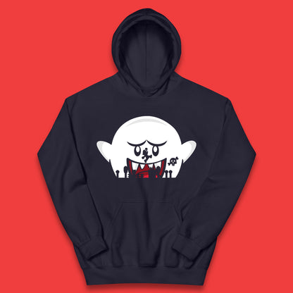 Super Mario Boo Trick Or Treat Halloween Nintendo Mario Iconic Ghost Boo Kids Hoodie