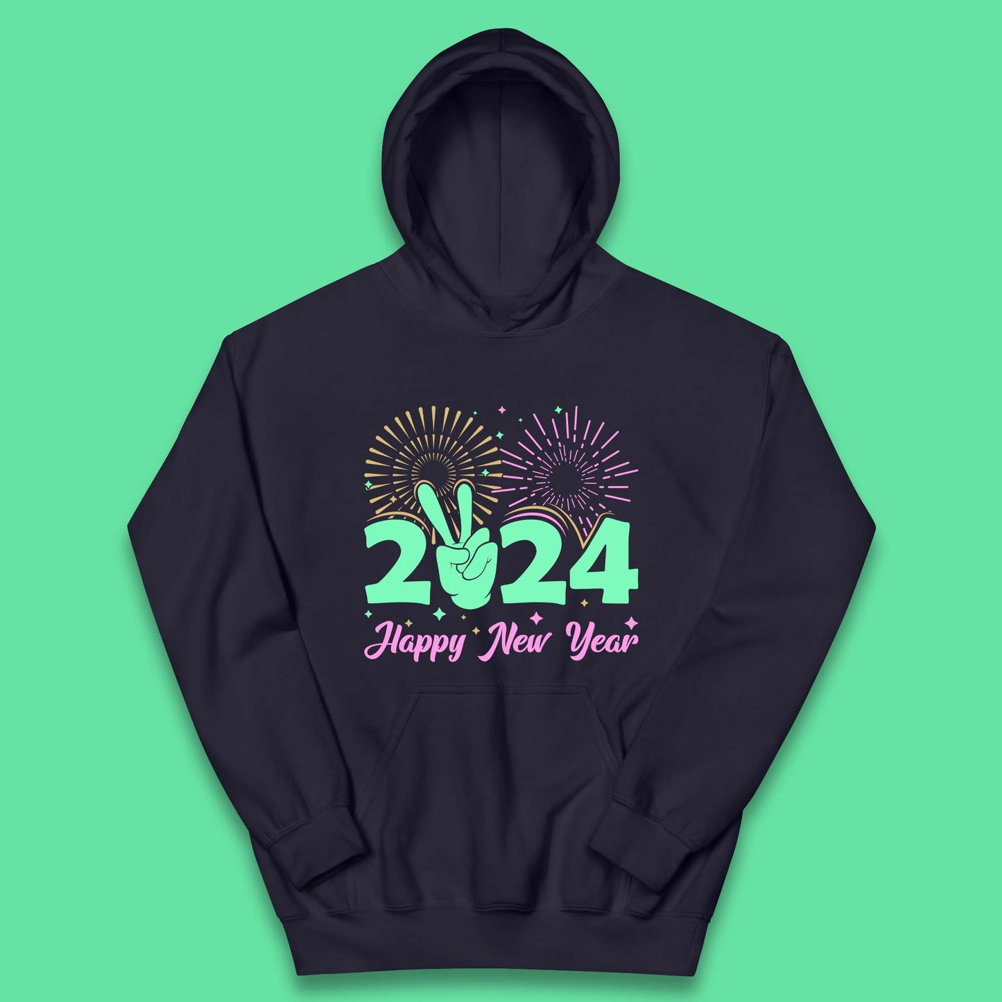 2024 2024 Happy New Year Celebrations Kids Hoodie